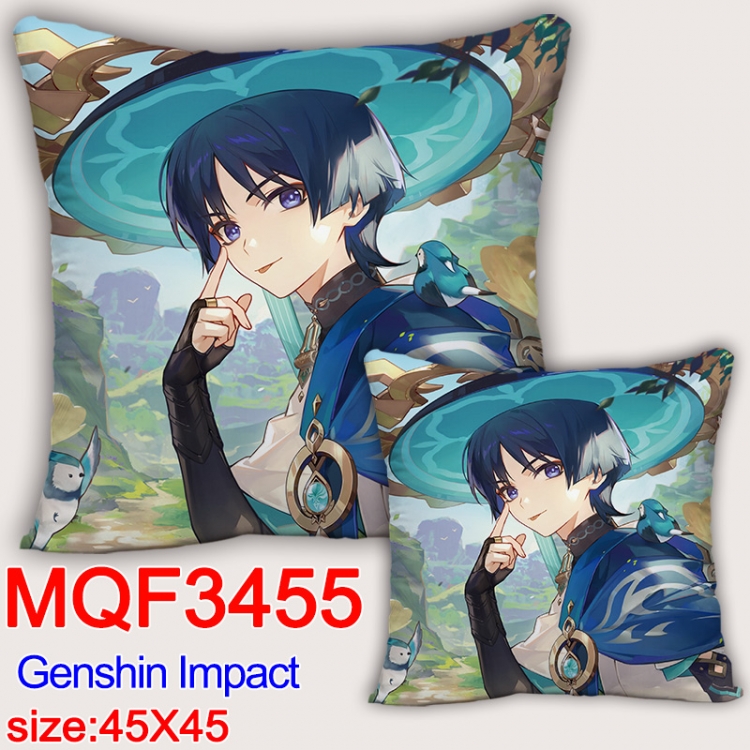 Genshin Impact Anime square full-color pillow cushion 45X45CM NO FILLING MQF455