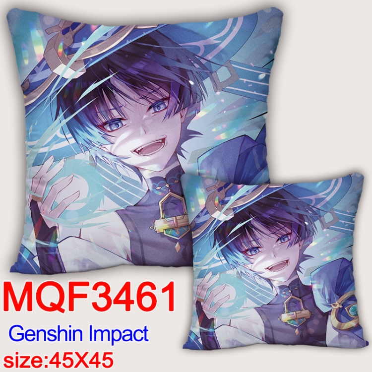 Genshin Impact Anime square full-color pillow cushion 45X45CM NO FILLING MQF461