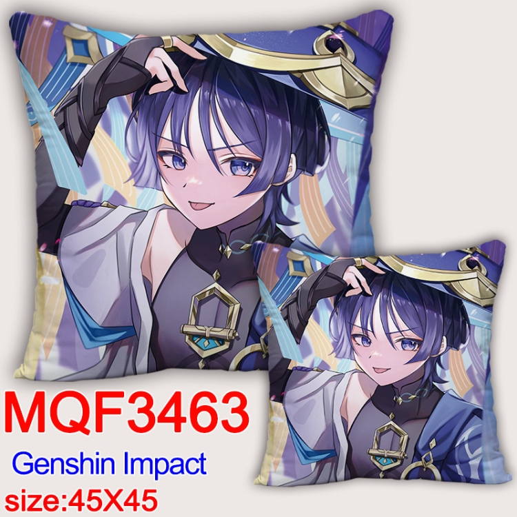 Genshin Impact Anime square full-color pillow cushion 45X45CM NO FILLING  MQF463