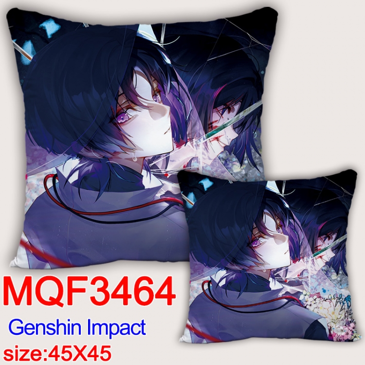 Genshin Impact Anime square full-color pillow cushion 45X45CM NO FILLING MQF464
