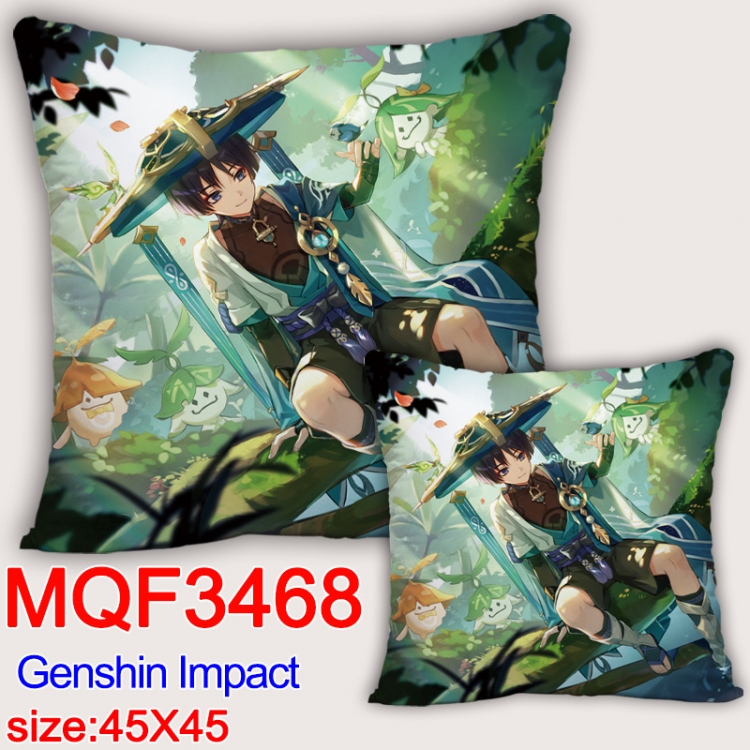 Genshin Impact Anime square full-color pillow cushion 45X45CM NO FILLING  MQF468