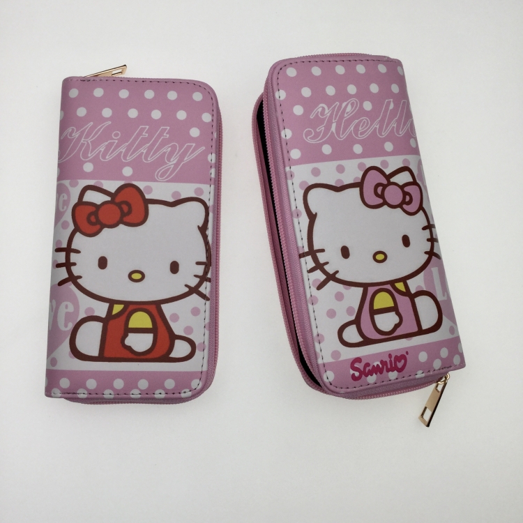 Hello Kitty  Animation full-color printed long zipper wallet  502