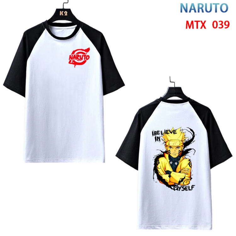 Naruto Anime raglan sleeve cotton T-shirt from XS to 3XL MTX-039