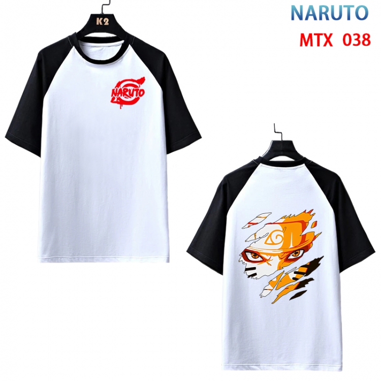 Naruto Anime raglan sleeve cotton T-shirt from XS to 3XL MTX-038