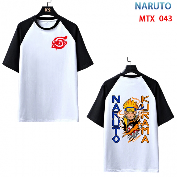 Naruto Anime raglan sleeve cotton T-shirt from XS to 3XL MTX-043