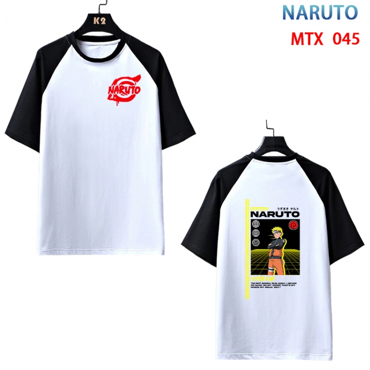 Naruto Anime raglan sleeve cotton T-shirt from XS to 3XL MTX-045