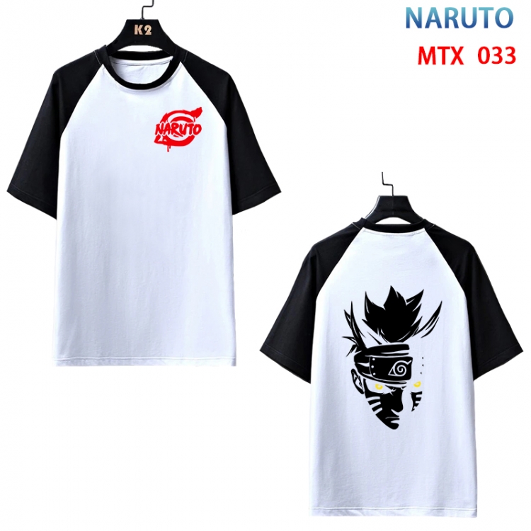 Naruto Anime raglan sleeve cotton T-shirt from XS to 3XL MTX-033