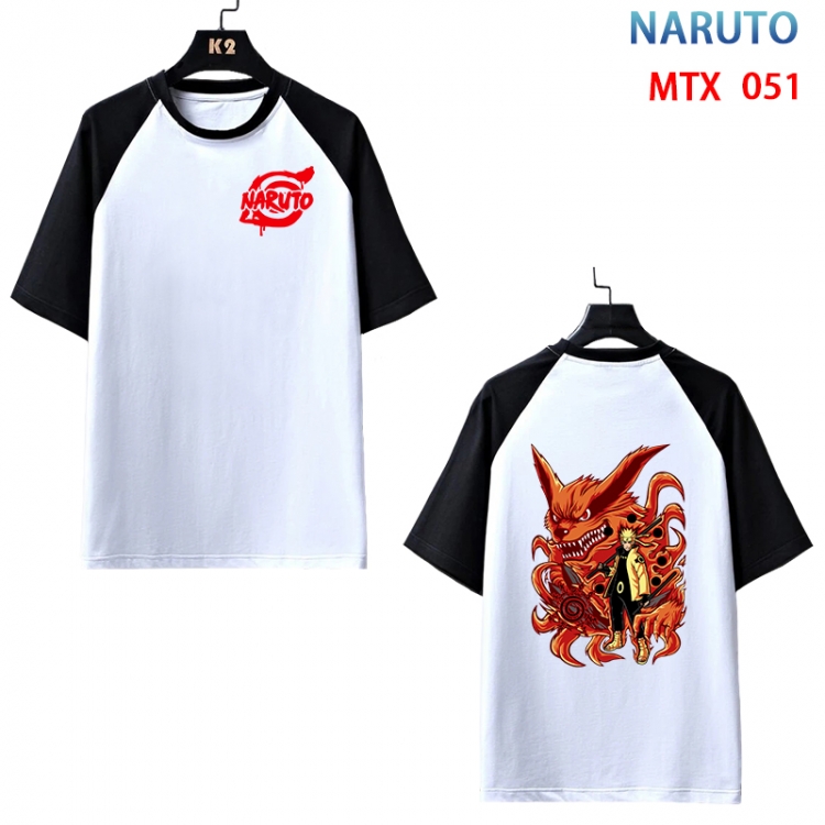 Naruto Anime raglan sleeve cotton T-shirt from XS to 3XL MTX-051