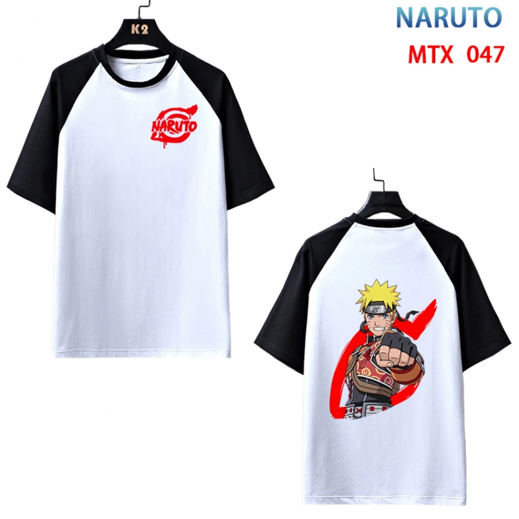 Naruto Anime raglan sleeve cotton T-shirt from XS to 3XL MTX-047