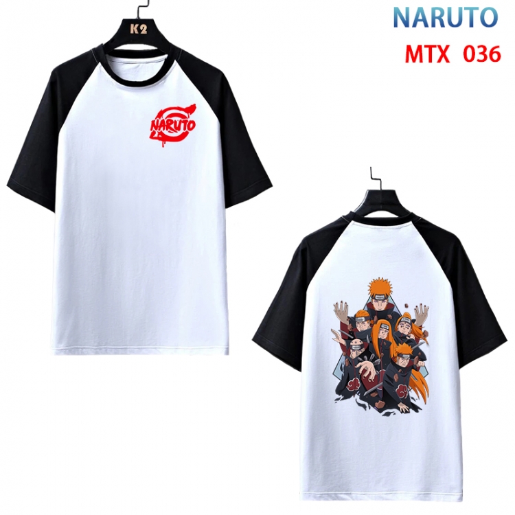 Naruto Anime raglan sleeve cotton T-shirt from XS to 3XL MTX-036