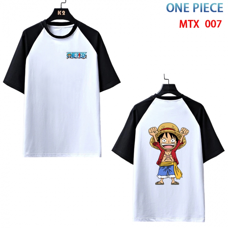 One Piece Anime raglan sleeve cotton T-shirt from XS to 3XL MTX-007