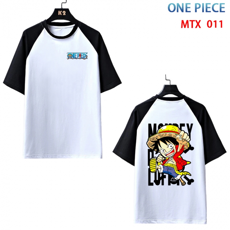 One Piece Anime raglan sleeve cotton T-shirt from XS to 3XL MTX-011