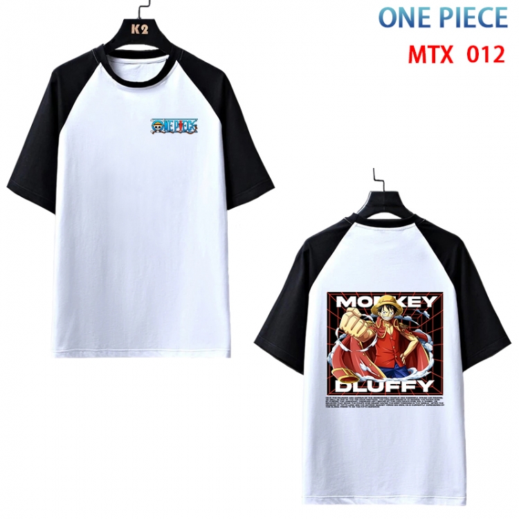 One Piece Anime raglan sleeve cotton T-shirt from XS to 3XL MTX-012