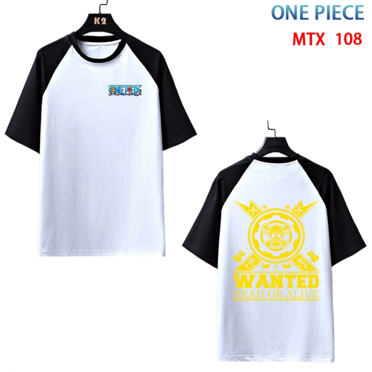 One Piece Anime raglan sleeve cotton T-shirt from XS to 3XL MTX-108