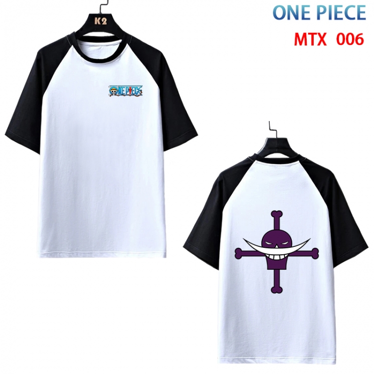 One Piece Anime raglan sleeve cotton T-shirt from XS to 3XL MTX-006