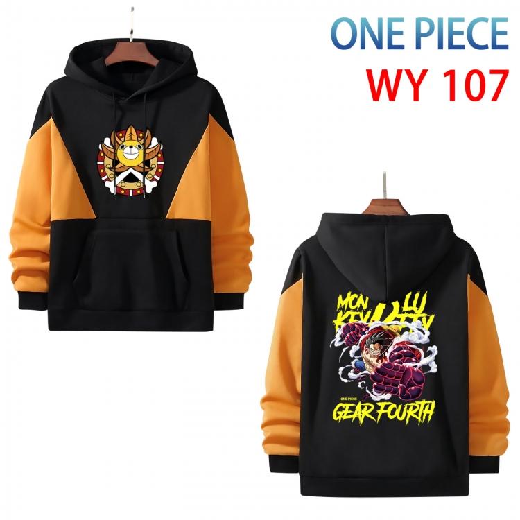 One Piece Anime color contrast patch pocket sweater from S to 3XL WY-107-2