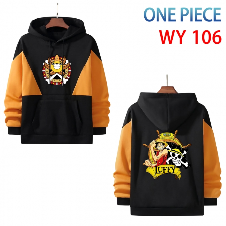One Piece Anime color contrast patch pocket sweater from S to 3XL WY-106-2