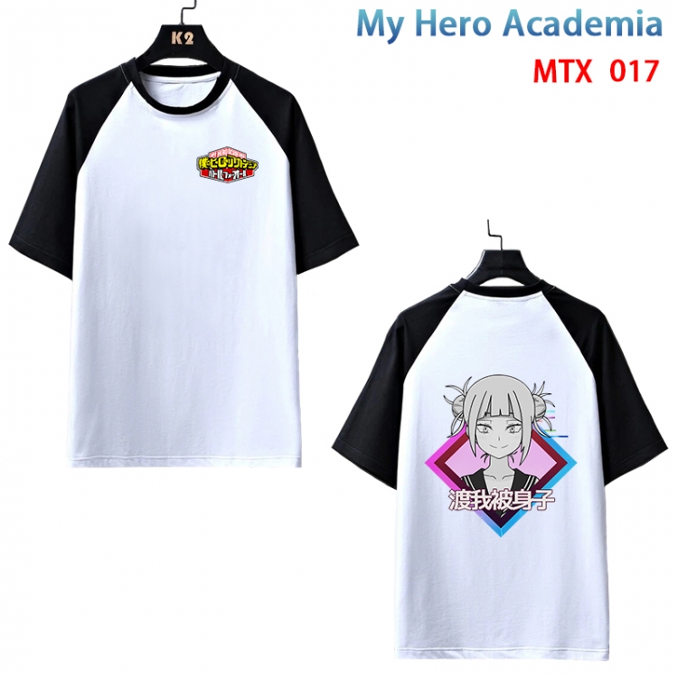 My Hero Academia Anime raglan sleeve cotton T-shirt from XS to 3XL MTX-017