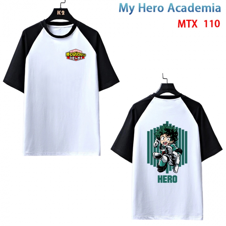 My Hero Academia Anime raglan sleeve cotton T-shirt from XS to 3XL MTX-110