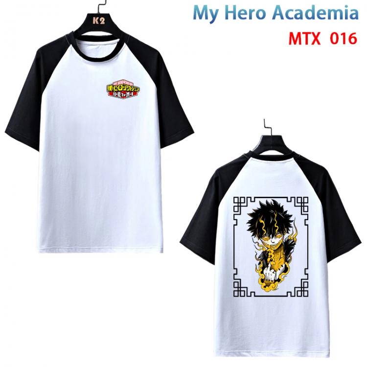 My Hero Academia Anime raglan sleeve cotton T-shirt from XS to 3XL MTX-016