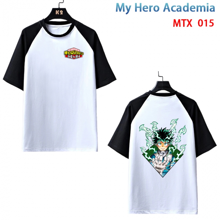 My Hero Academia Anime raglan sleeve cotton T-shirt from XS to 3XL MTX-015