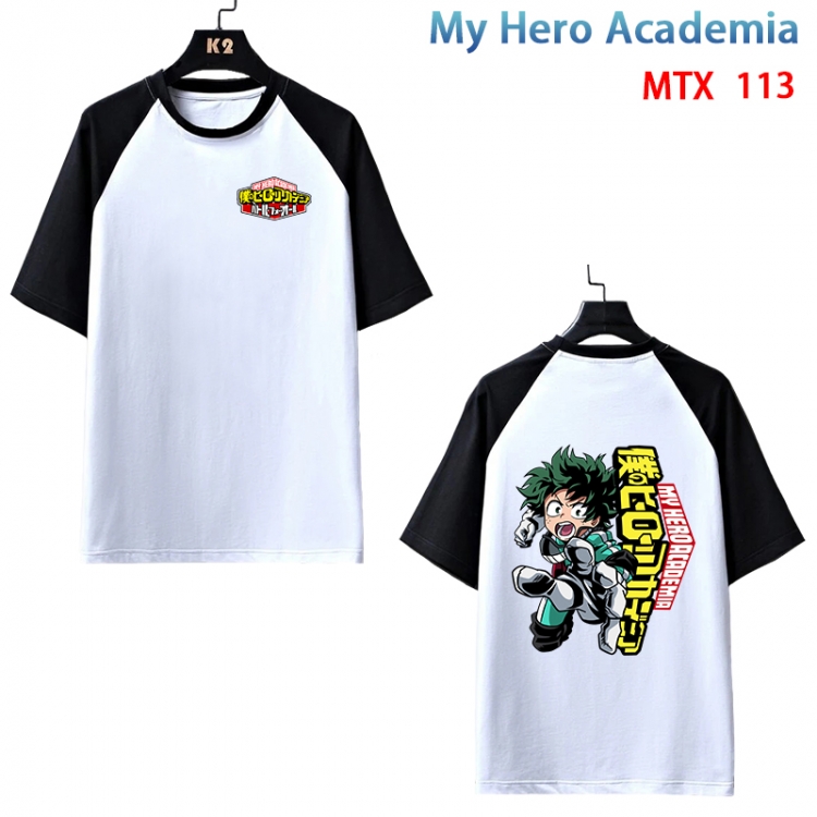 My Hero Academia Anime raglan sleeve cotton T-shirt from XS to 3XL MTX-113
