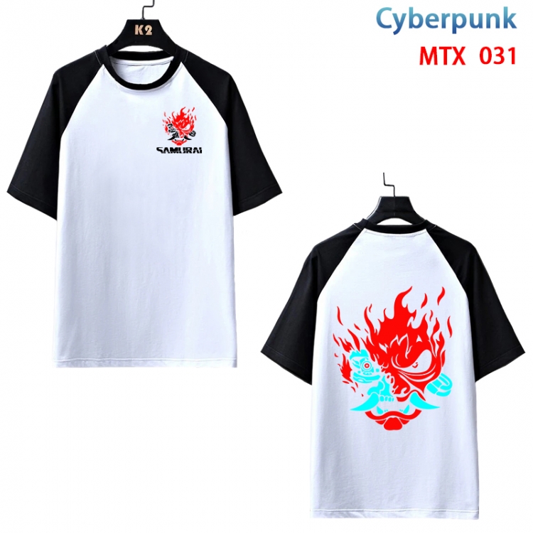 Cyberpunk Anime raglan sleeve cotton T-shirt from XS to 3XL MTX-031