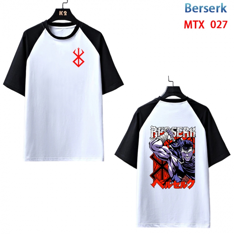 Berserk Anime raglan sleeve cotton T-shirt from XS to 3XL MTX-027