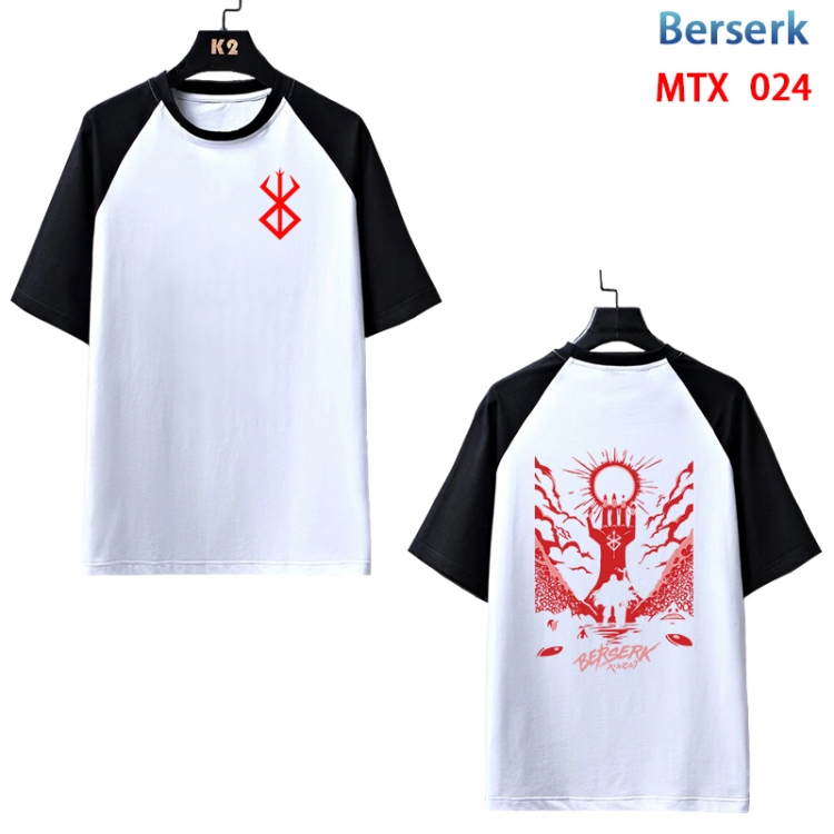 Berserk Anime raglan sleeve cotton T-shirt from XS to 3XL MTX-024