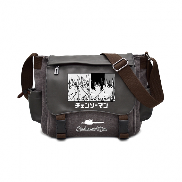 Chainsaw man Animation cartoon canvas shoulder bag student messenger bag 32x25x13cm