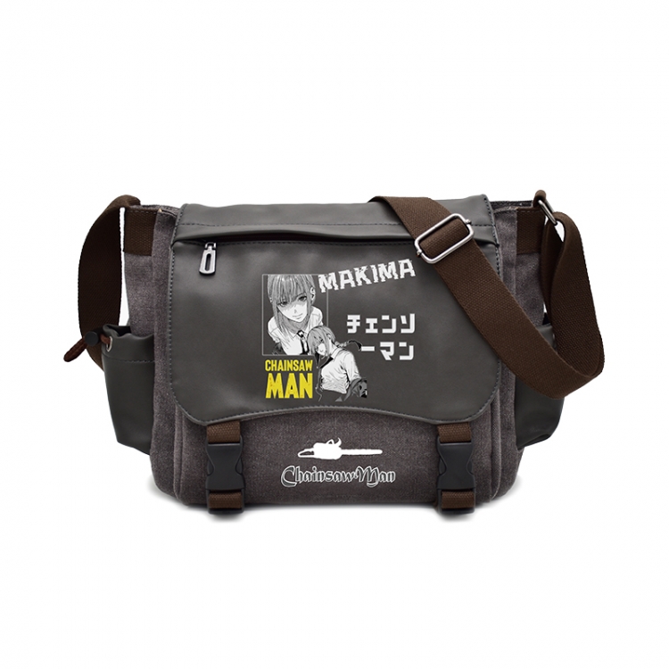 Chainsaw man Animation cartoon canvas shoulder bag student messenger bag 32x25x13cm