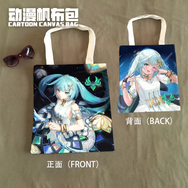 Genshin Impact Anime Canvas Bag Shoulder Shopping Bag 33x37cm