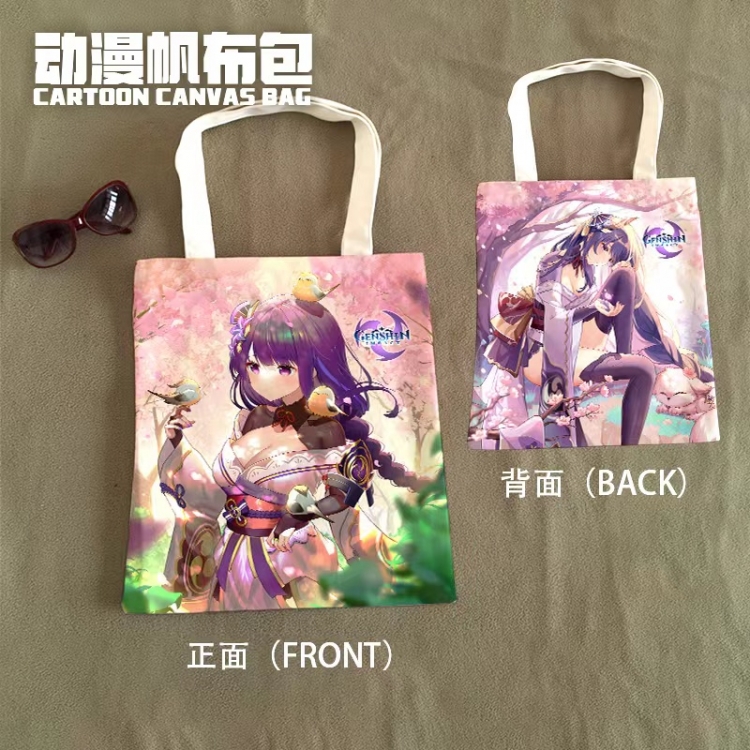 Genshin Impact Anime Canvas Bag Shoulder Shopping Bag 33x37cm