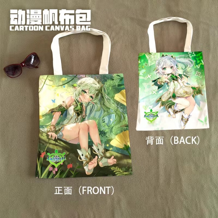 Genshin Impact Anime Canvas Bag Shoulder Shopping Bag 33x37cm