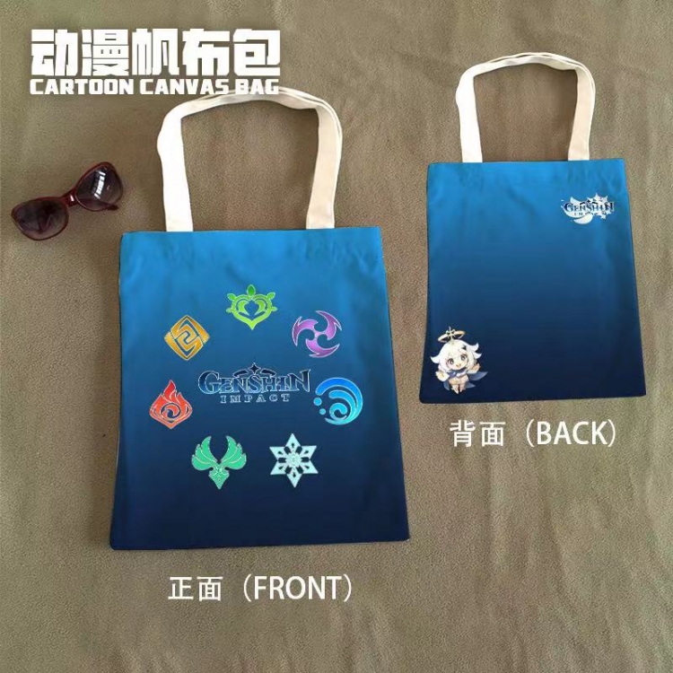 Genshin Impact Anime Canvas Bag Shoulder Shopping Bag 33x37cm