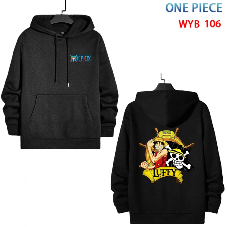 One Piece Cotton Hooded Patch Pocket Sweatshirt from S to 3XL WYB-106