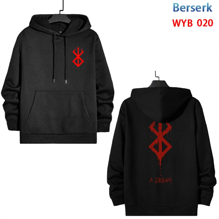 Berserk Cotton Hooded Patch Pocket Sweatshirt from S to 3XL MYB-020