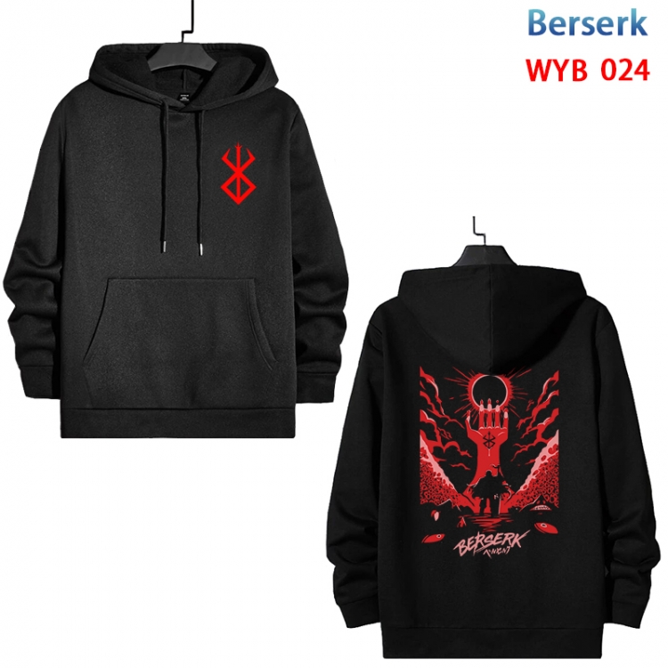 Berserk Cotton Hooded Patch Pocket Sweatshirt from S to 3XL MYB-024