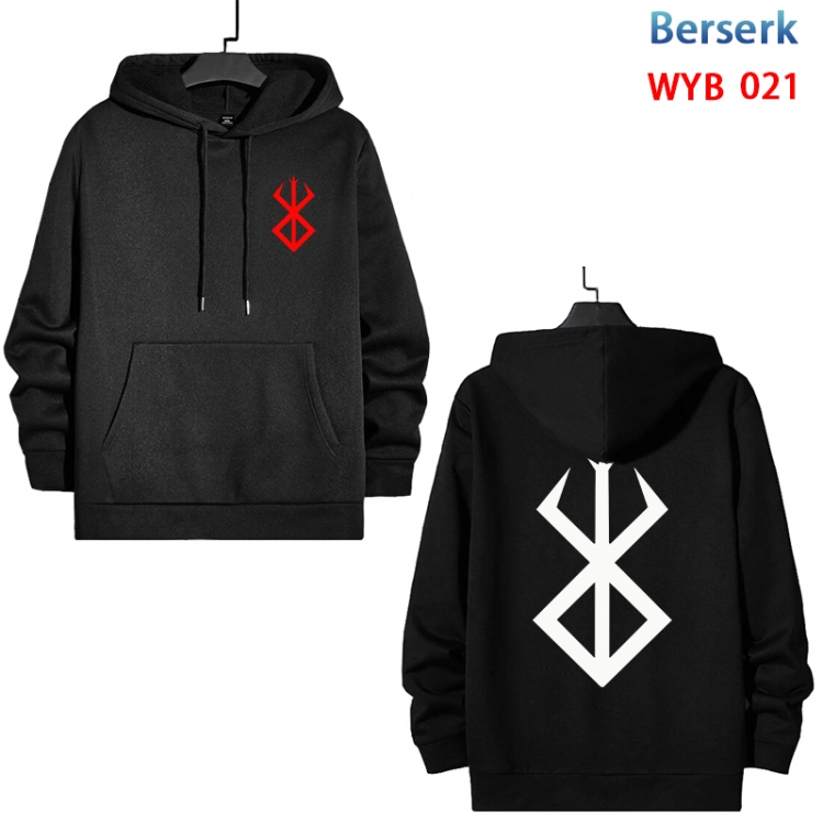 Berserk Cotton Hooded Patch Pocket Sweatshirt from S to 3XL MYB-021