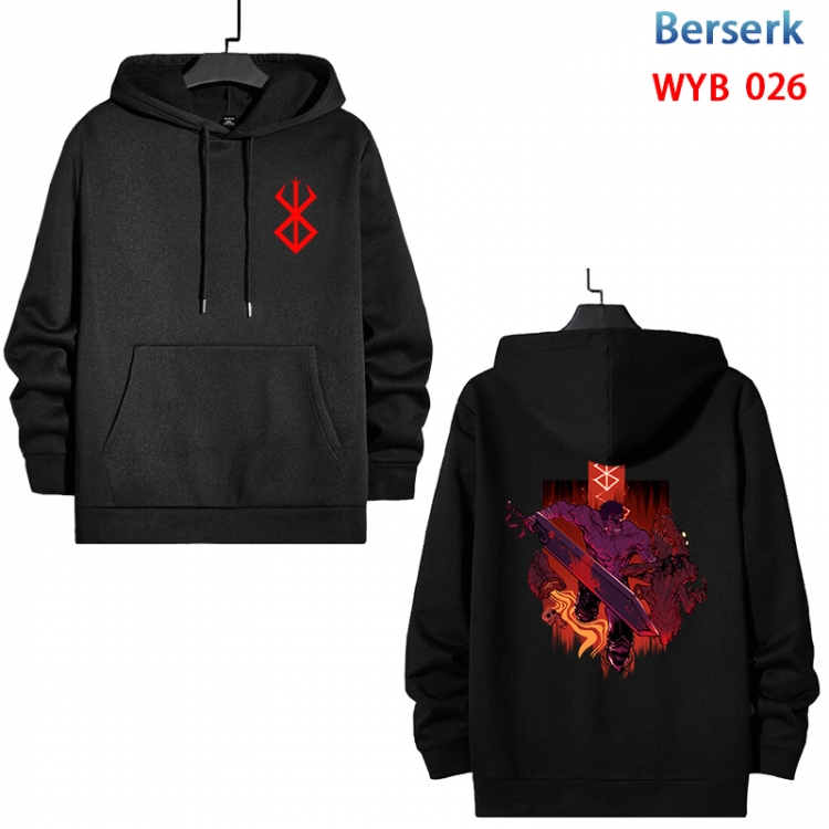 Berserk Cotton Hooded Patch Pocket Sweatshirt from S to 3XL MYB-026