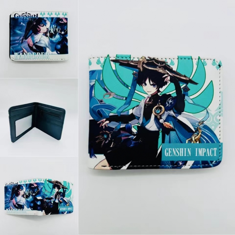 Genshin Impact Full color  Two fold short card case wallet 11X9.5CM 300