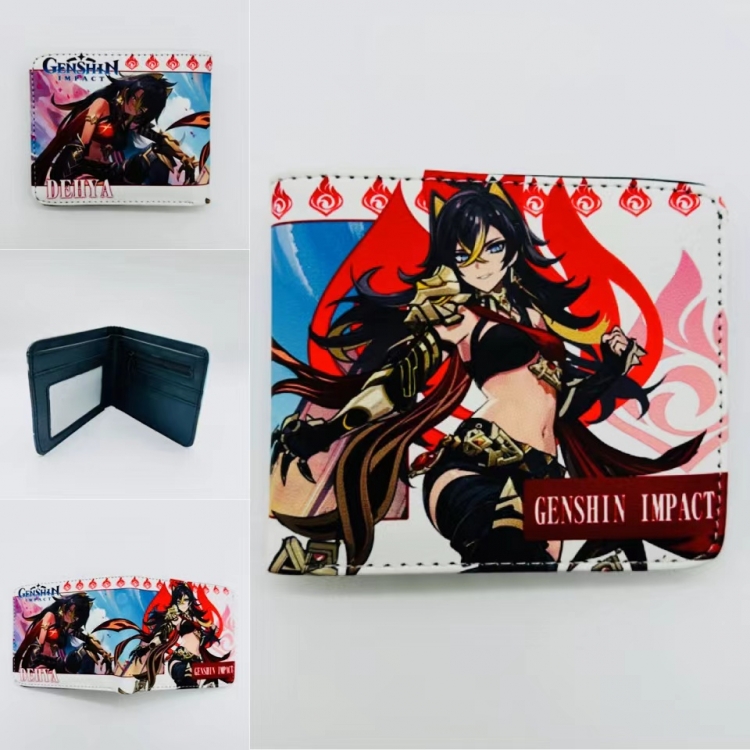 Genshin Impact Full color  Two fold short card case wallet 11X9.5CM  250