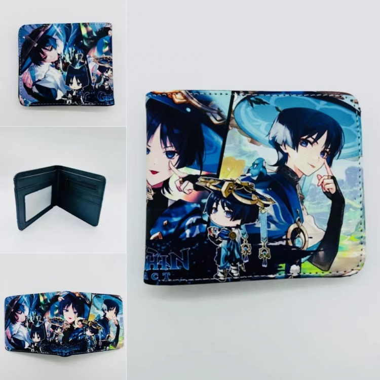 Genshin Impact Full color  Two fold short card case wallet 11X9.5CM  247