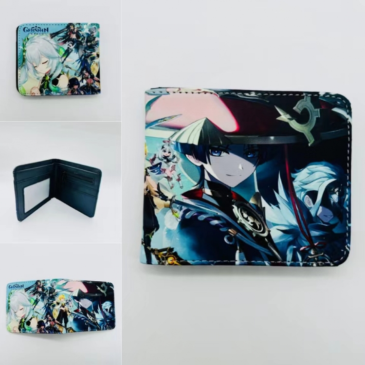 Genshin Impact Full color  Two fold short card case wallet 11X9.5CM 315