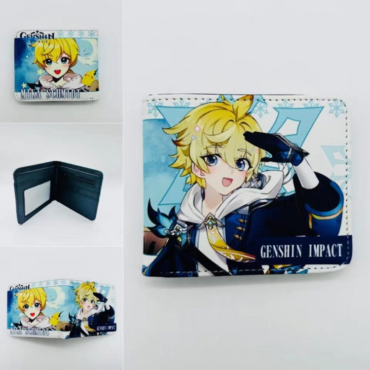 Genshin Impact Full color  Two fold short card case wallet 11X9.5CM 243