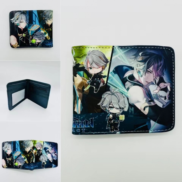 Genshin Impact Full color  Two fold short card case wallet 11X9.5CM 312