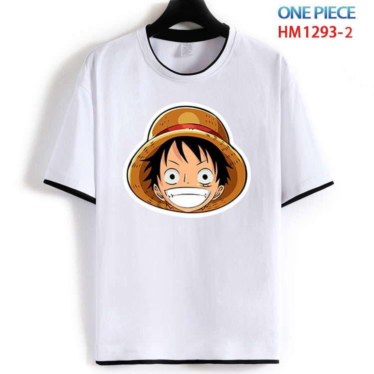 One Piece Cotton round neck black and white edge short sleeve T-shirt from S to 6XL  HM 1293 2