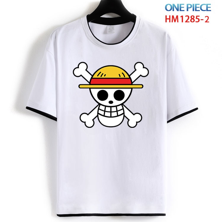 One Piece Cotton round neck black and white edge short sleeve T-shirt from S to 6XL  HM 1285 2