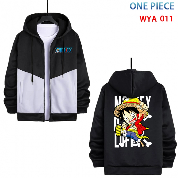 One Piece Anime cotton zipper patch pocket sweater from S to 3XL WYA-011-2