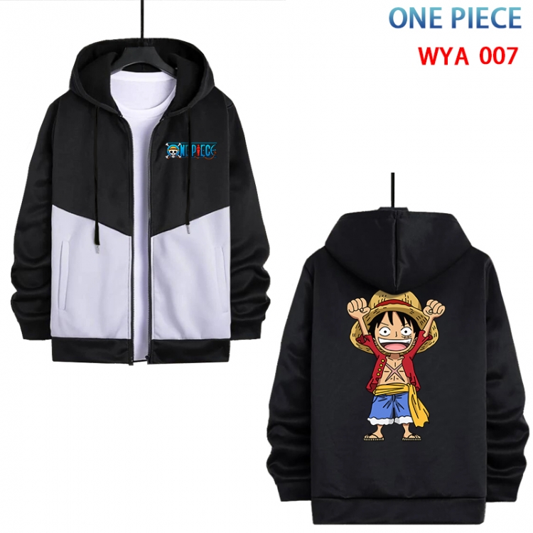 One Piece Anime cotton zipper patch pocket sweater from S to 3XL WYA-007-2
